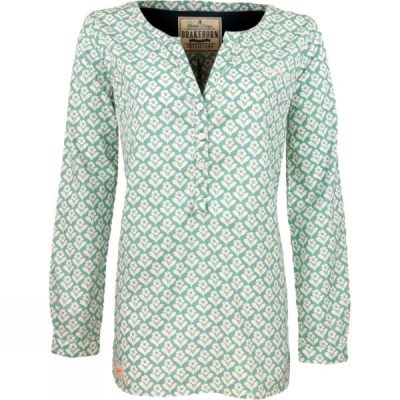 Camisa Brakeburn Eblake Mujer Blancas / Verde - Chile TWX160728